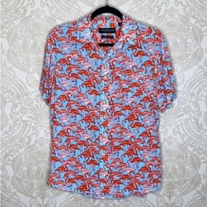 Nick Graham Hawaiian Style Flamingo Button Up